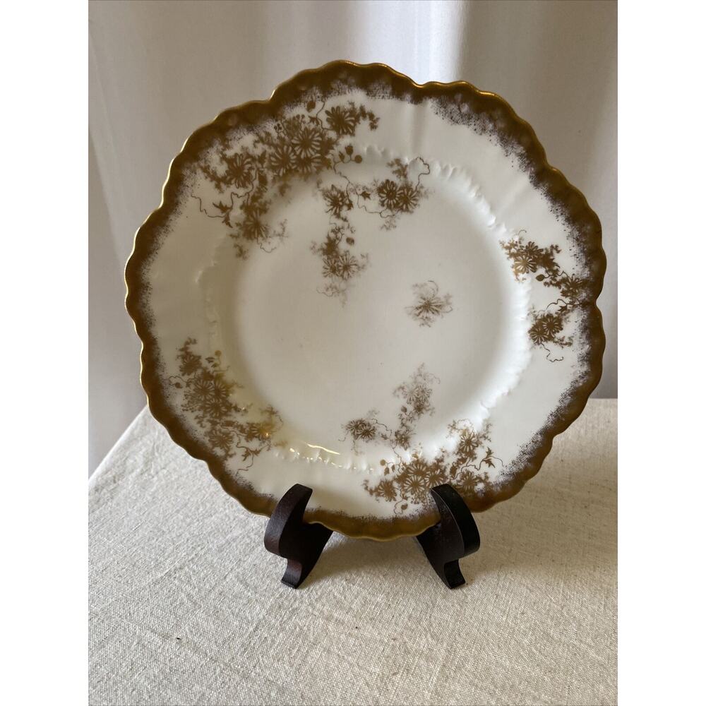weimar porcelain white and gold Plate 8.5” Stunning